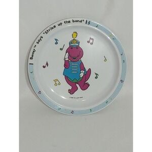 1992 Barney The Dinosaur Melamine Kids Plate Vintage